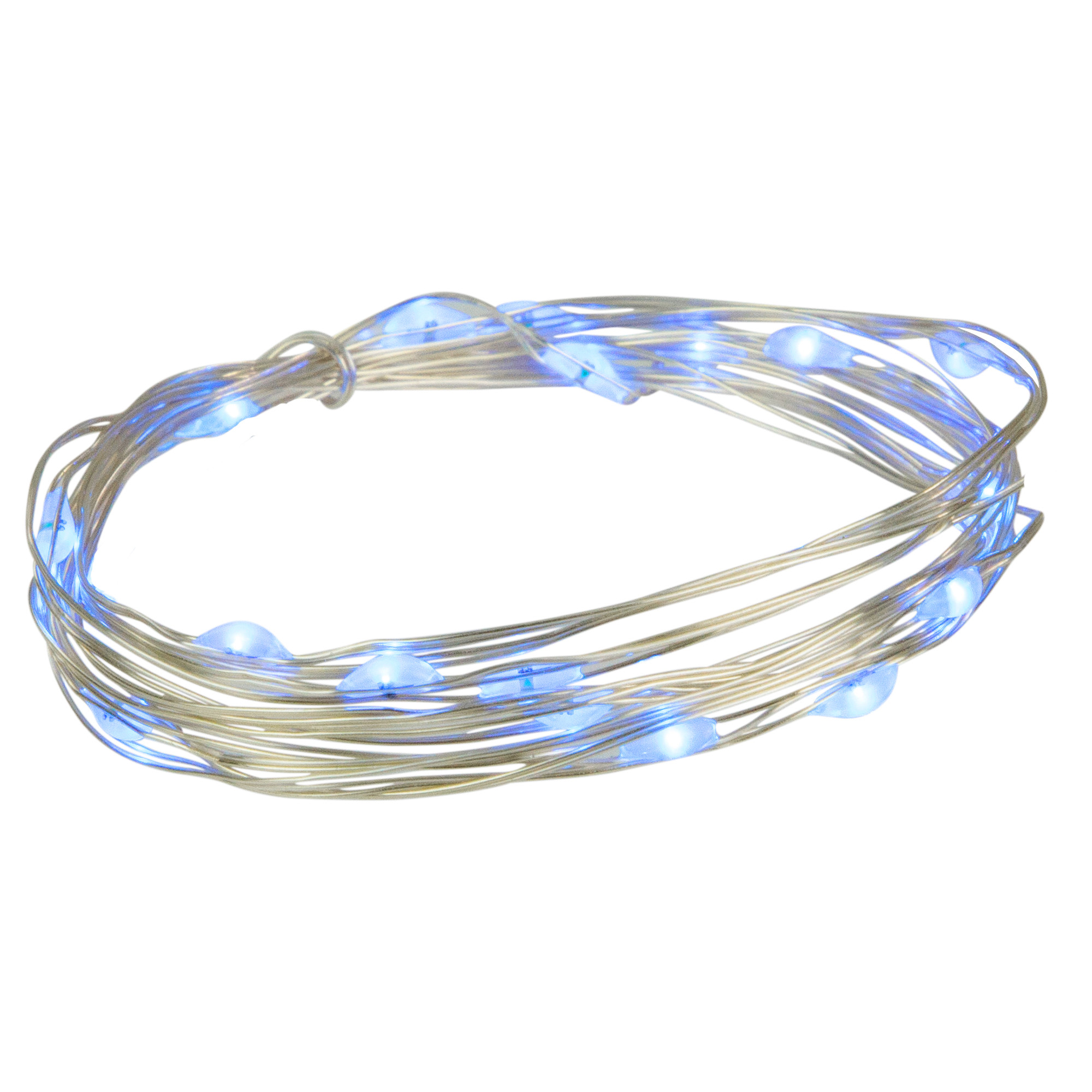 20 Battery Operated Blue LED Micro Fairy Lights - 6ft, Copper Wire ...